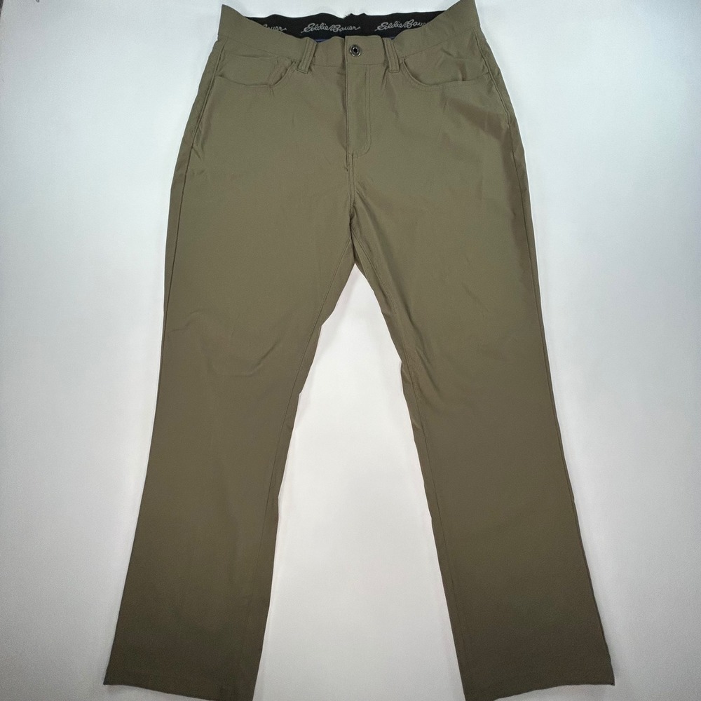 Eddie Bauer Mens Guide Pro Pants 36x30 Olive Green Stretch Hiking Trousers